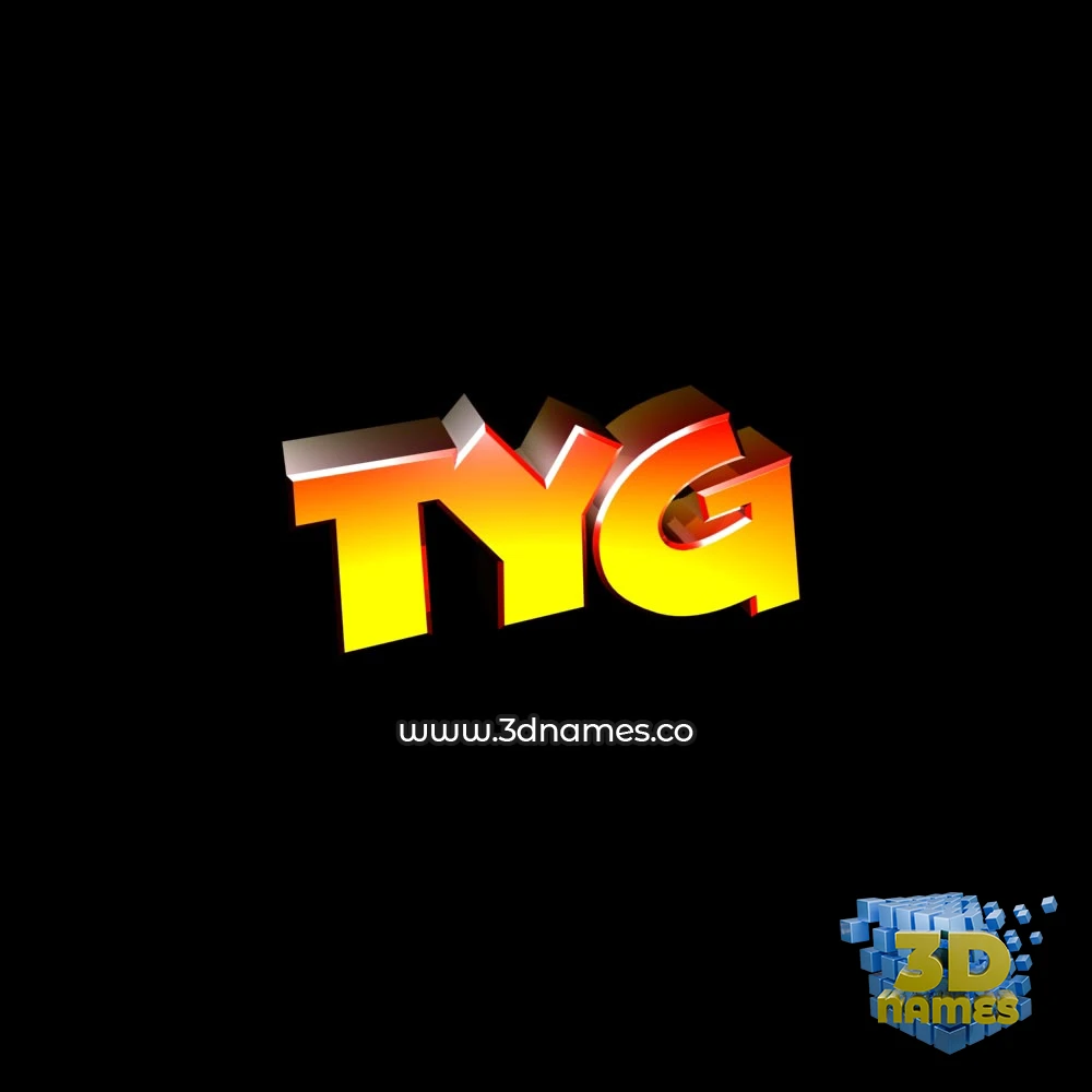tyg in Black Background style - 3D name wallpaper