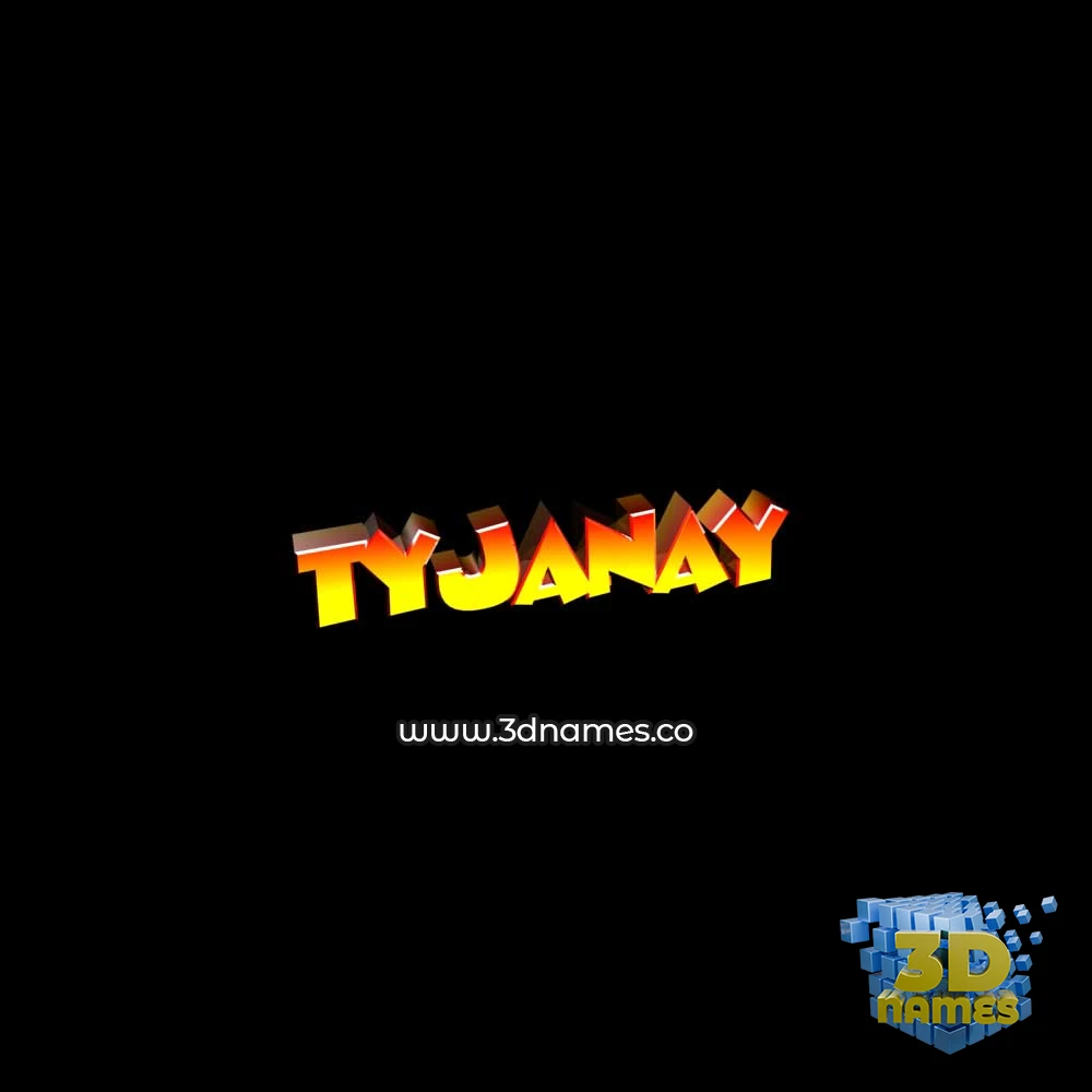 tyjanay in Black Background style - 3D name wallpaper