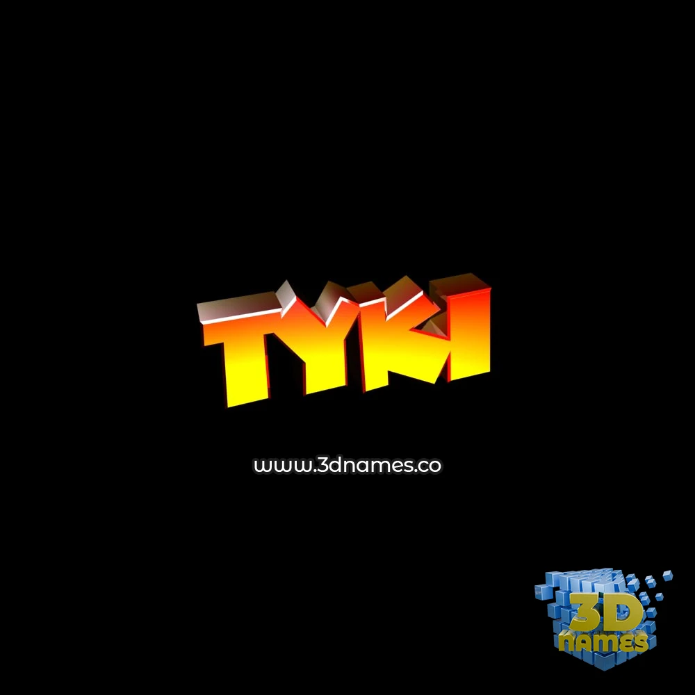 tyki in Black Background style - 3D name wallpaper