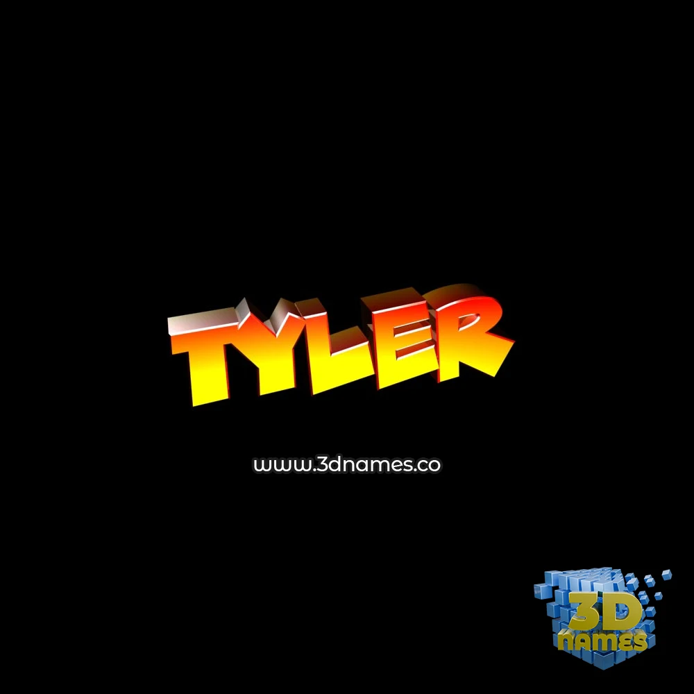 tyler in Black Background style - 3D name wallpaper