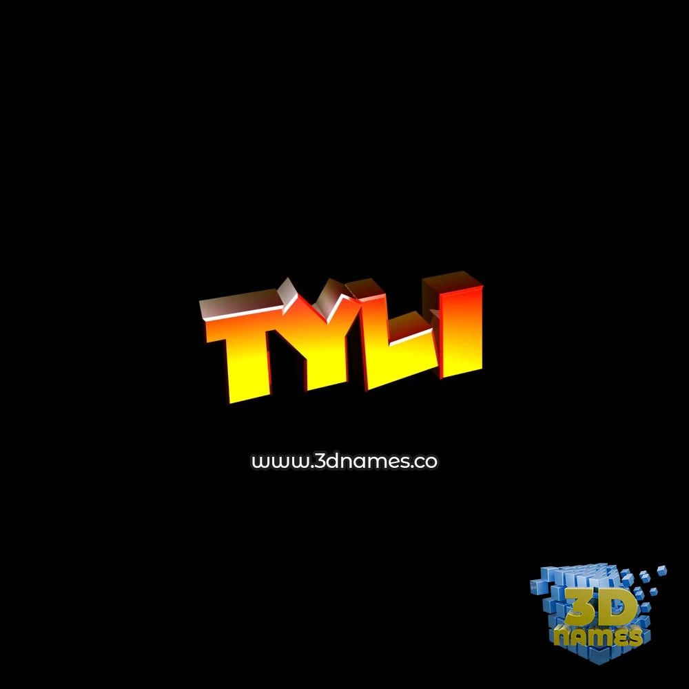 tyli in Black Background style - 3D name wallpaper