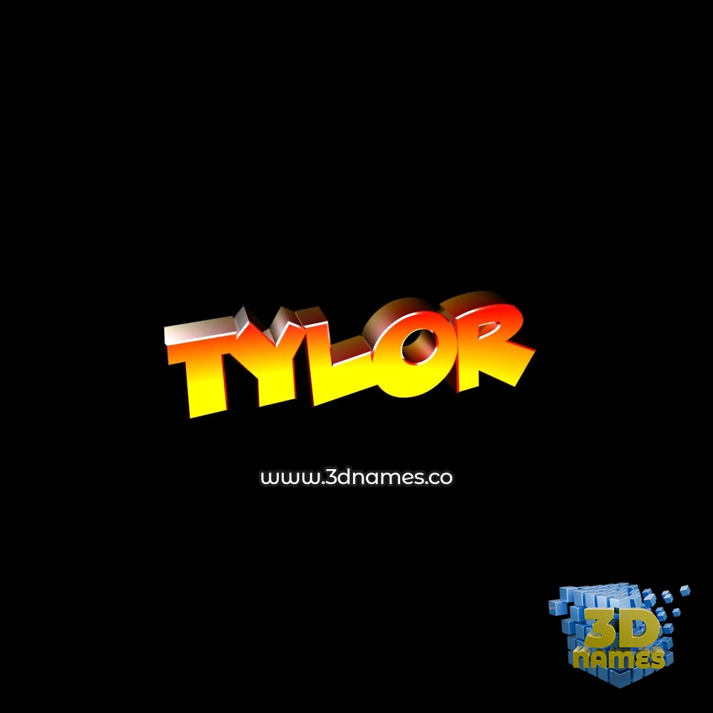 tylor in Black Background style - 3D name wallpaper