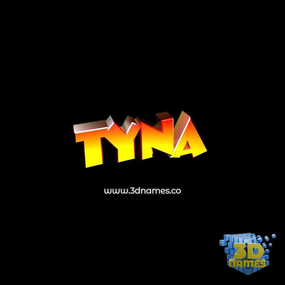 tyna in Black Background style - 3D name wallpaper