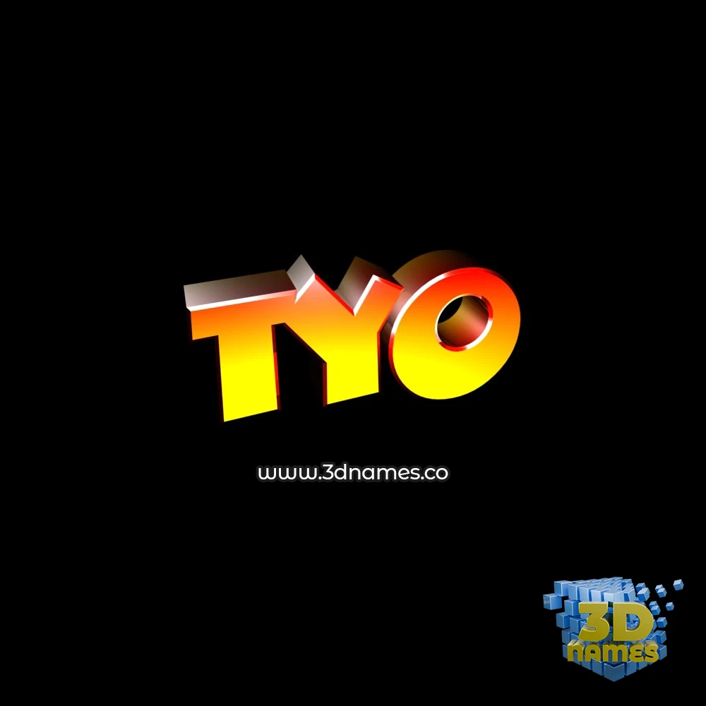tyo in Black Background style - 3D name wallpaper