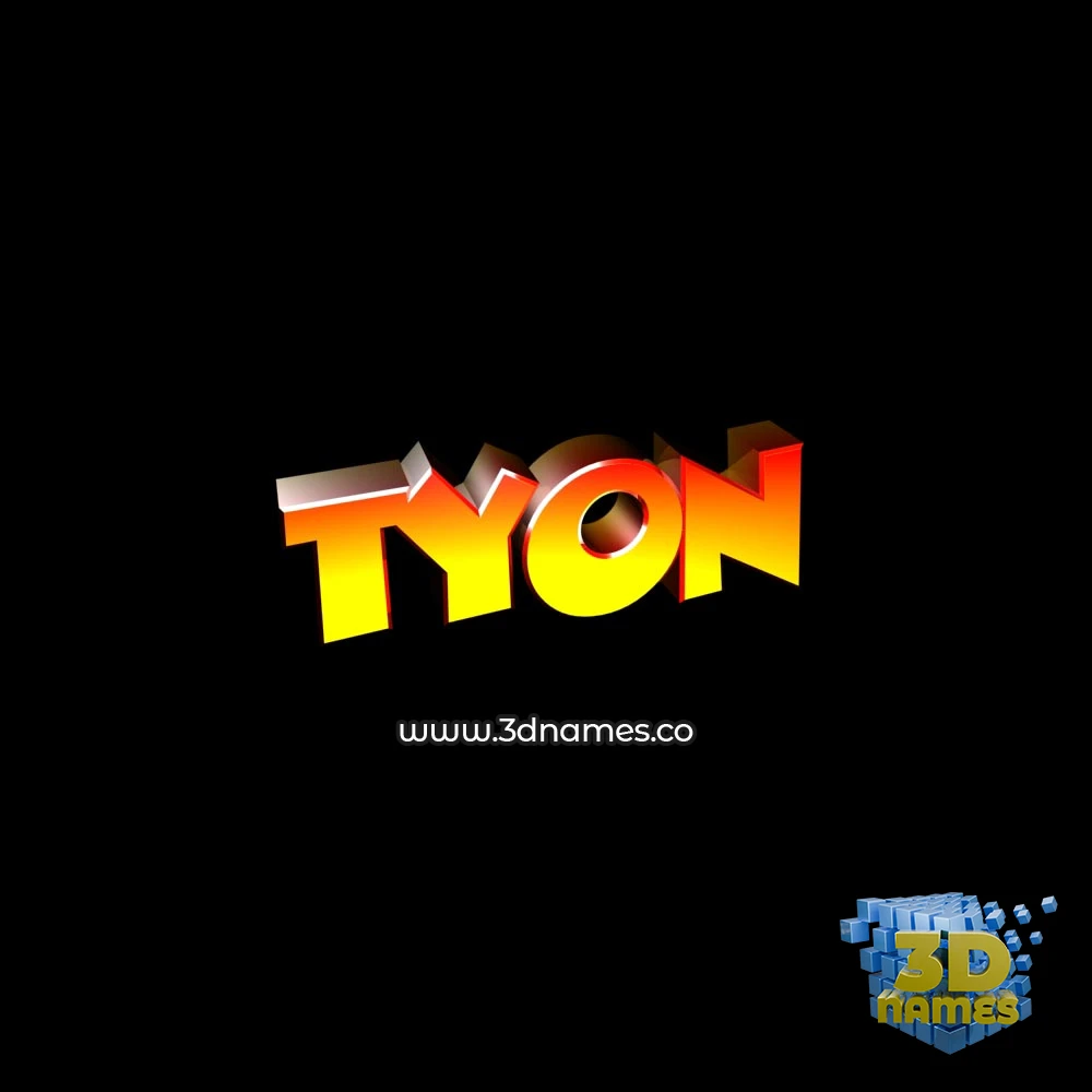 tyon in Black Background style - 3D name wallpaper