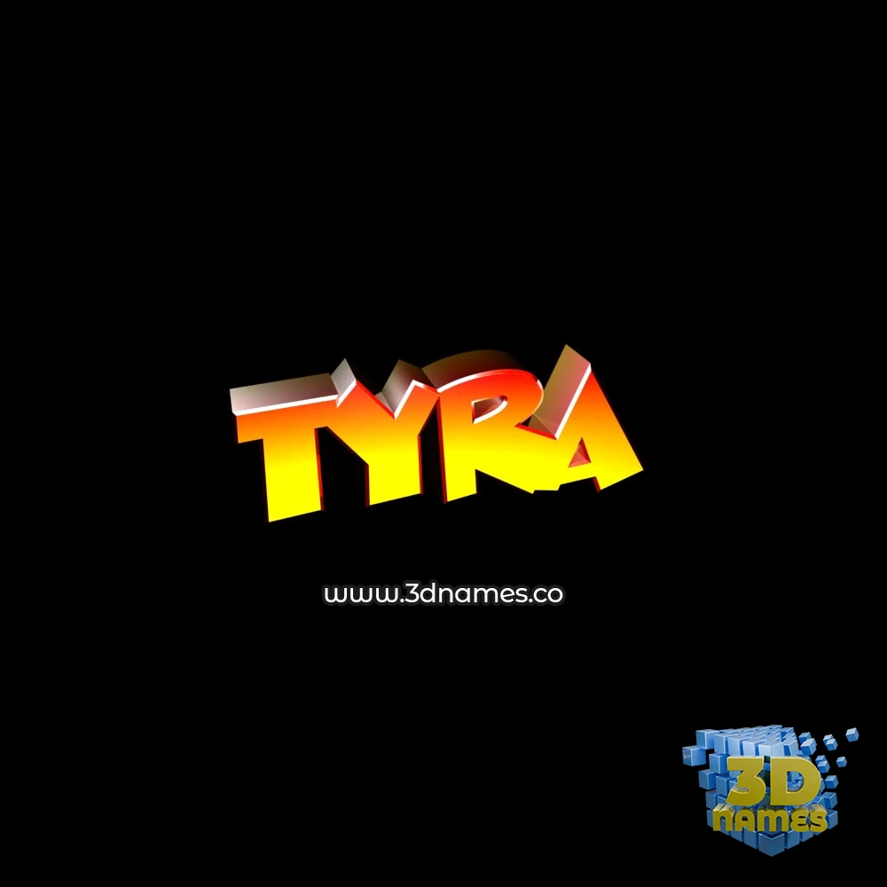tyra in Black Background style - 3D name wallpaper