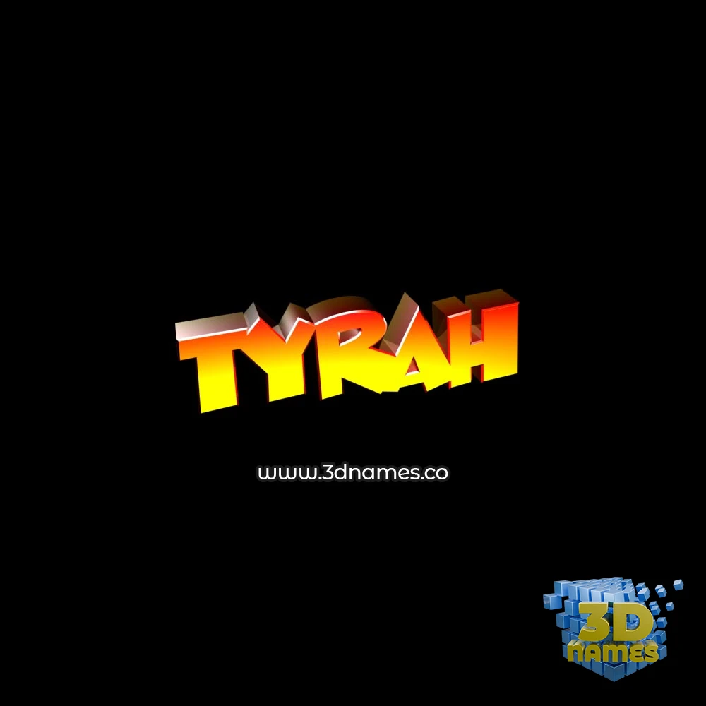 tyrah in Black Background style - 3D name wallpaper