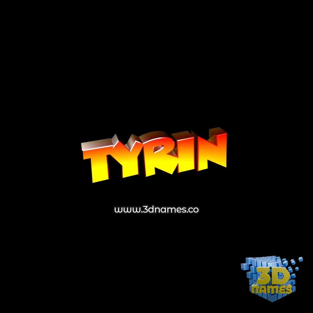 tyrin in Black Background style - 3D name wallpaper