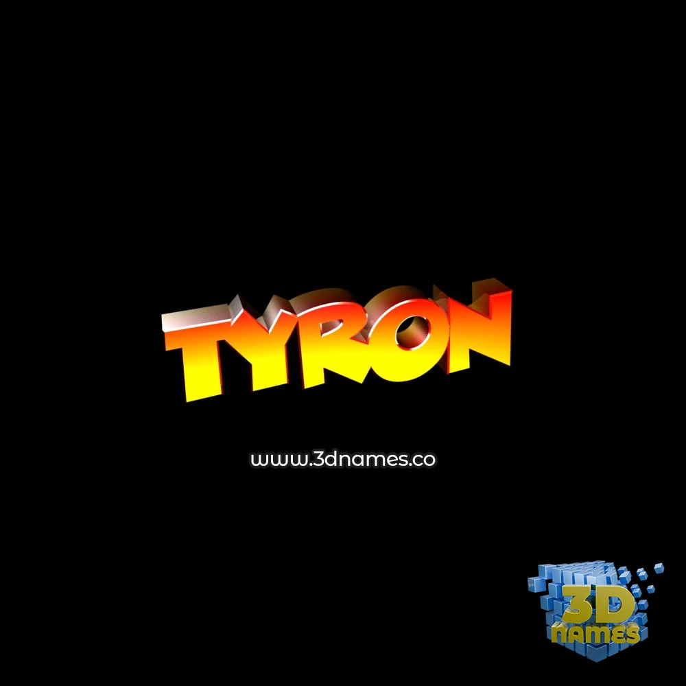tyron in Black Background style - 3D name wallpaper