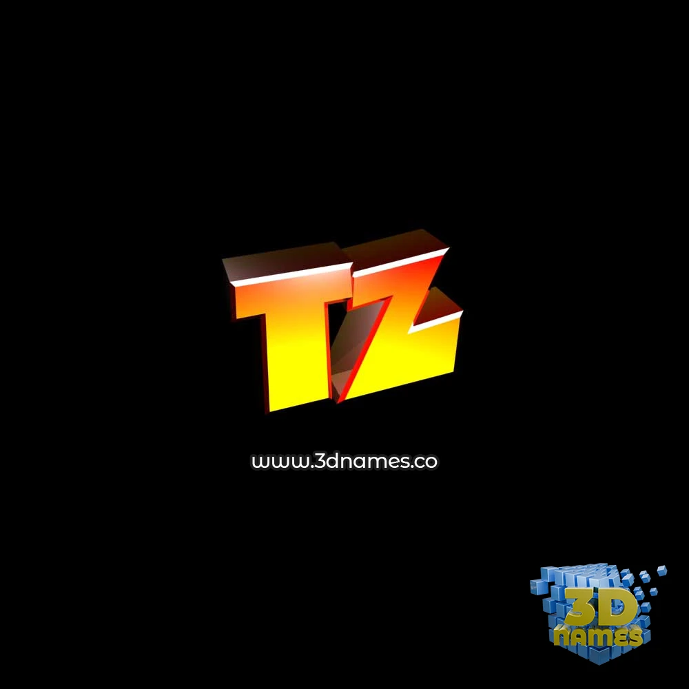 tz in Black Background style - 3D name wallpaper