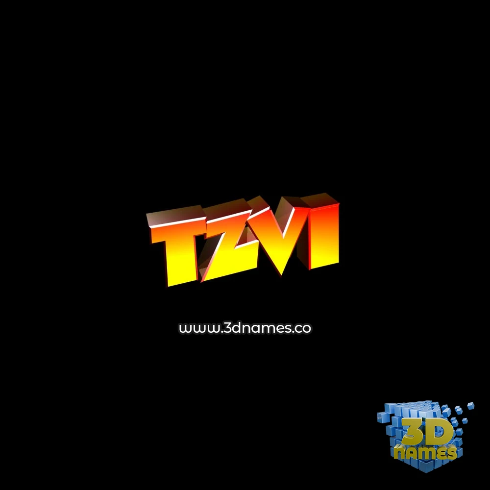 tzvi in Black Background style - 3D name wallpaper