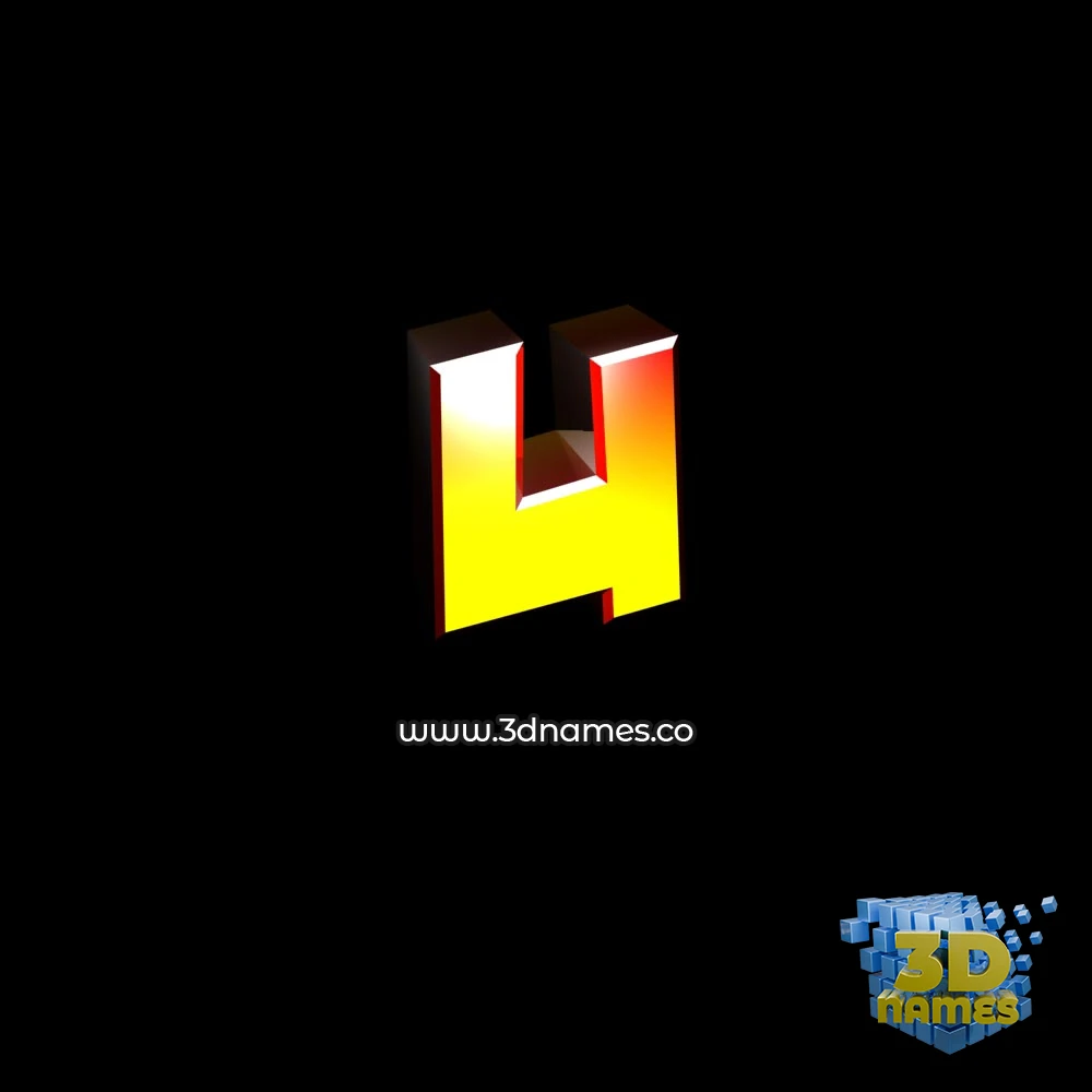 u in Black Background style - 3D name wallpaper