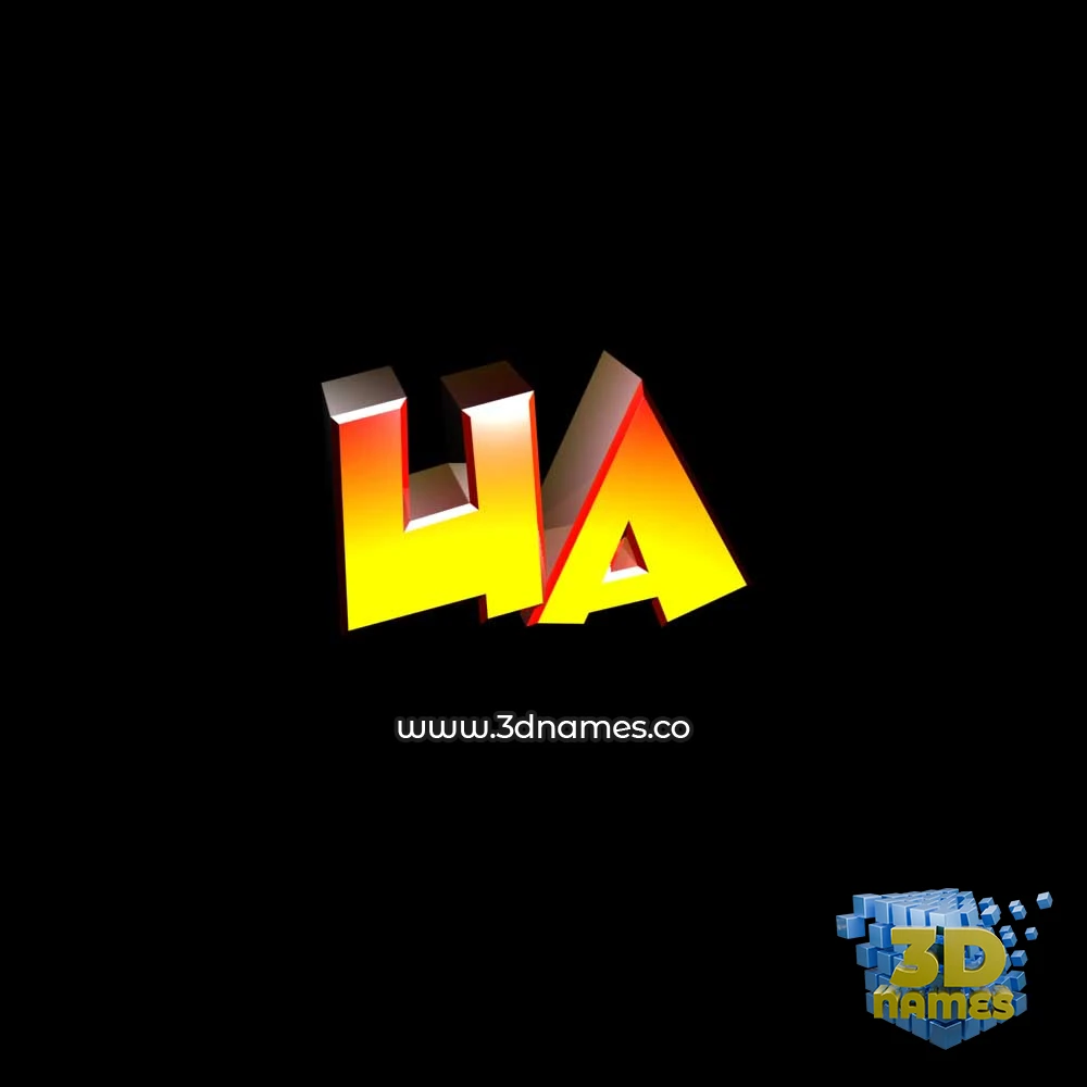 ua in Black Background style - 3D name wallpaper