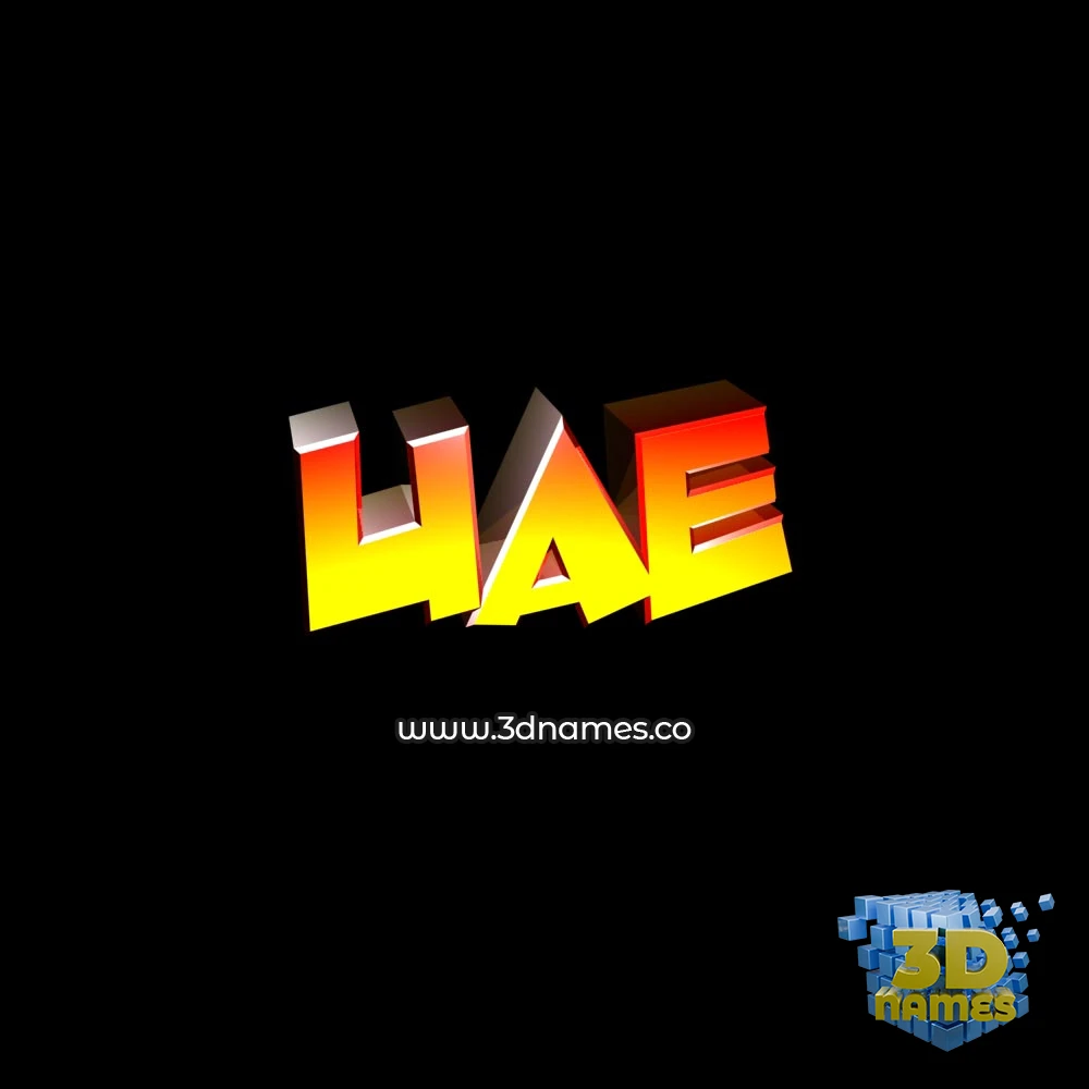 uae in Black Background style - 3D name wallpaper