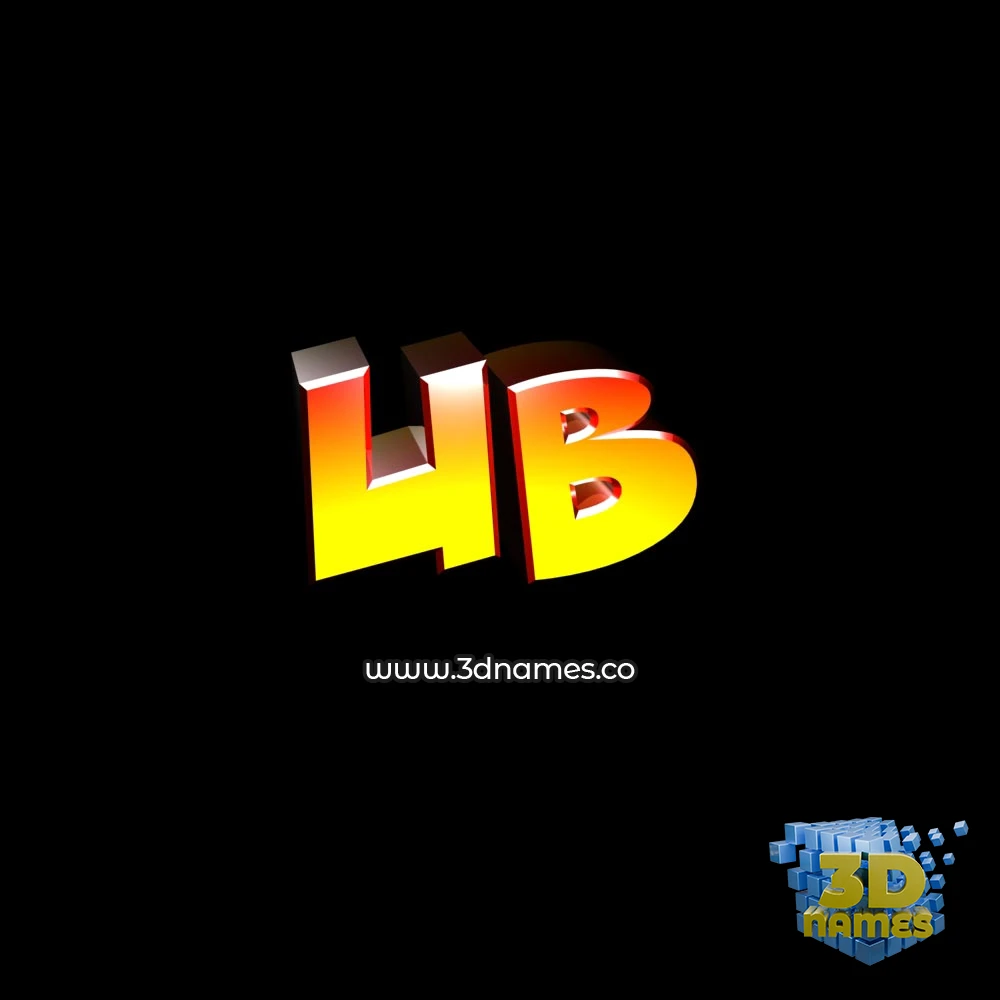 ub in Black Background style - 3D name wallpaper