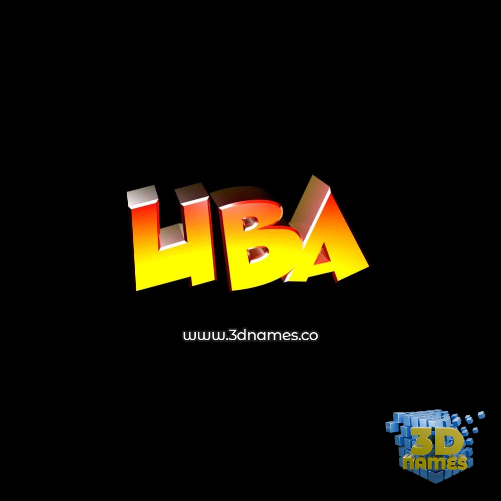 uba in Black Background style - 3D name wallpaper