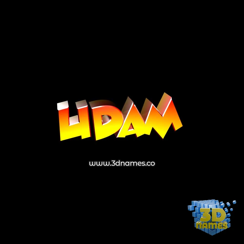 udam in Black Background style - 3D name wallpaper