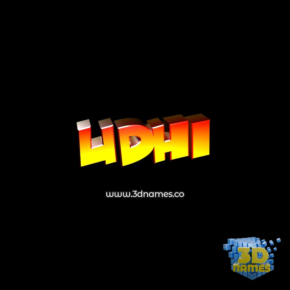 udhi in Black Background style - 3D name wallpaper