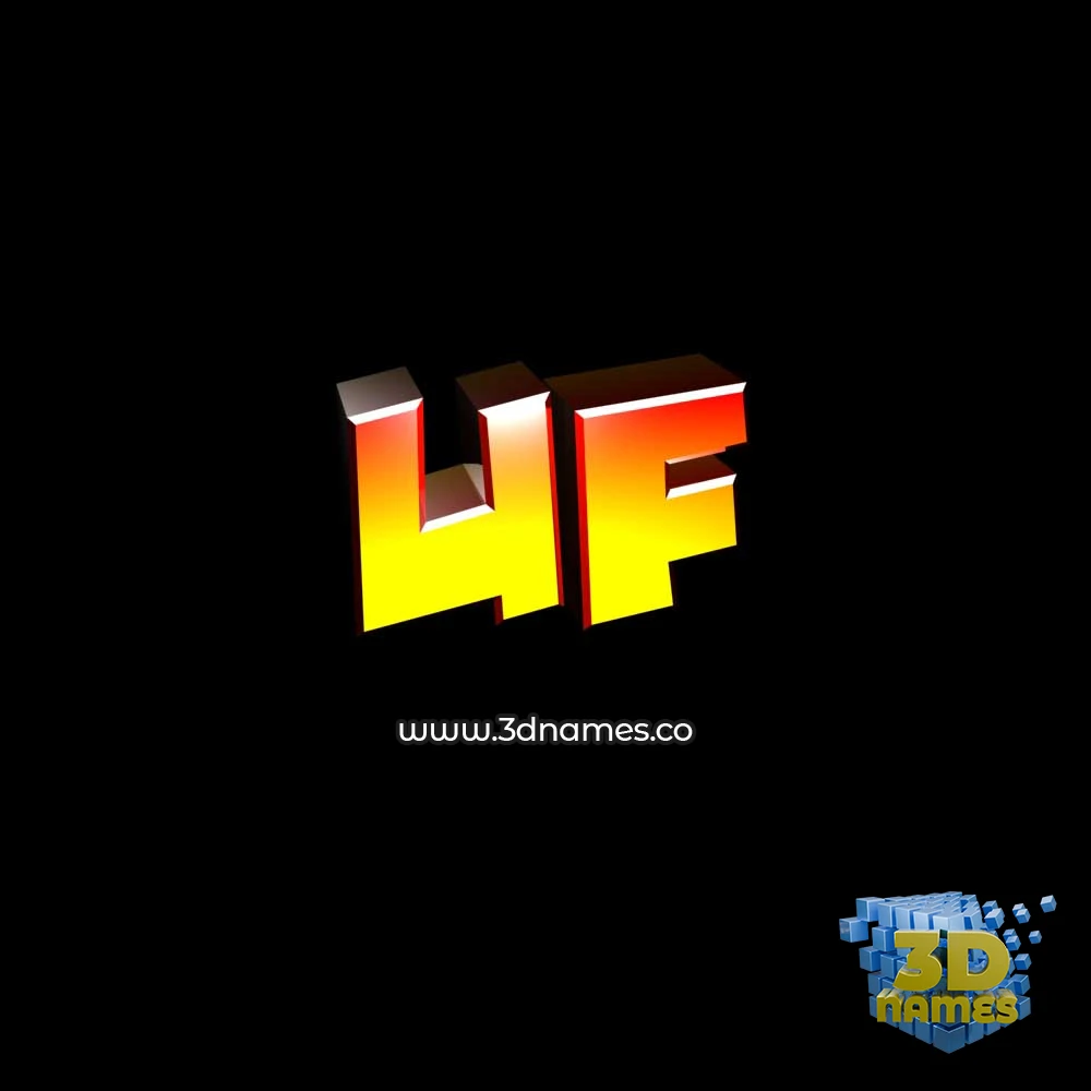 uf in Black Background style - 3D name wallpaper
