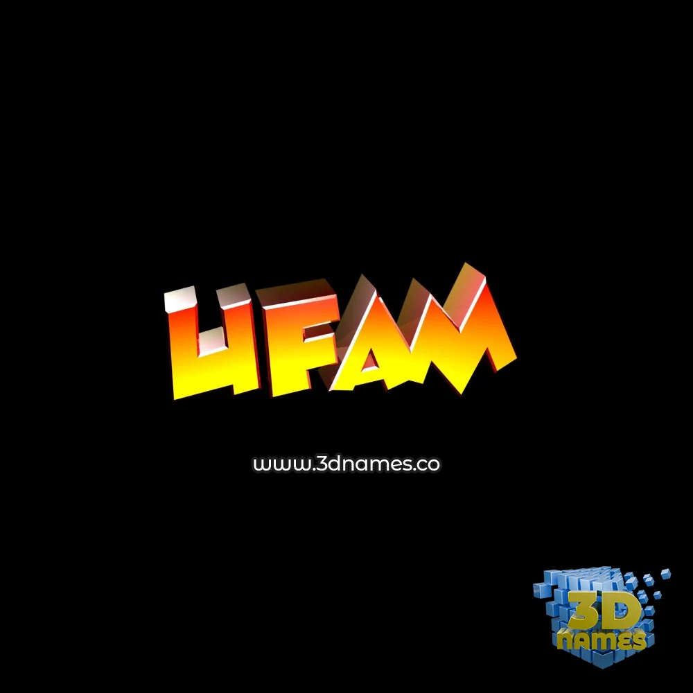 ufam in Black Background style - 3D name wallpaper