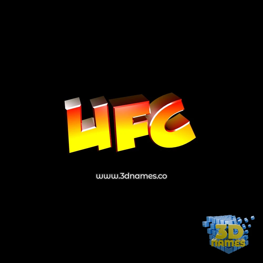 ufc in Black Background style - 3D name wallpaper