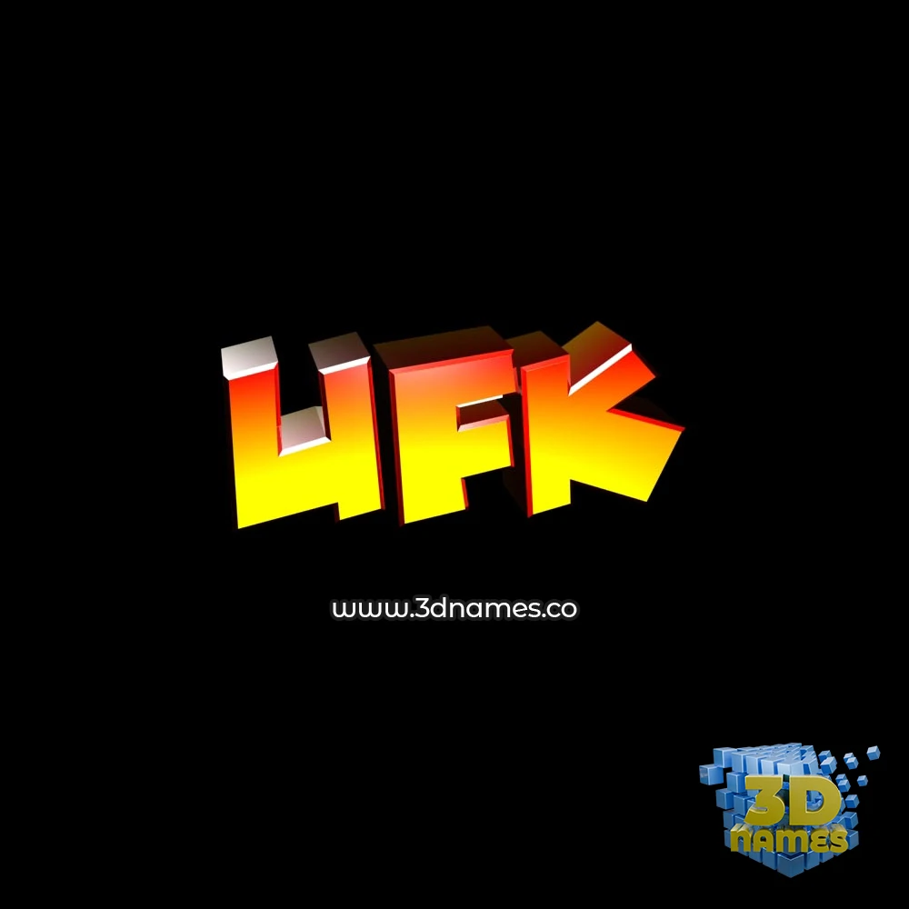 ufk in Black Background style - 3D name wallpaper