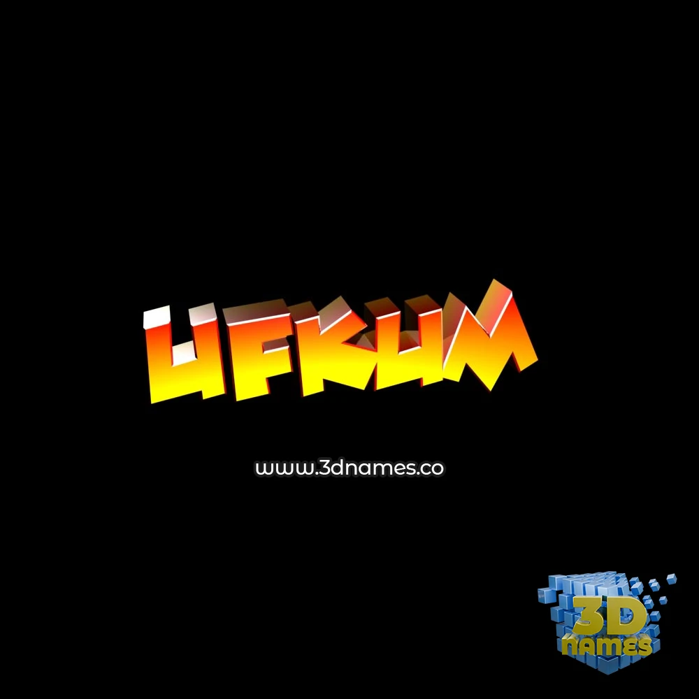 ufkum in Black Background style - 3D name wallpaper
