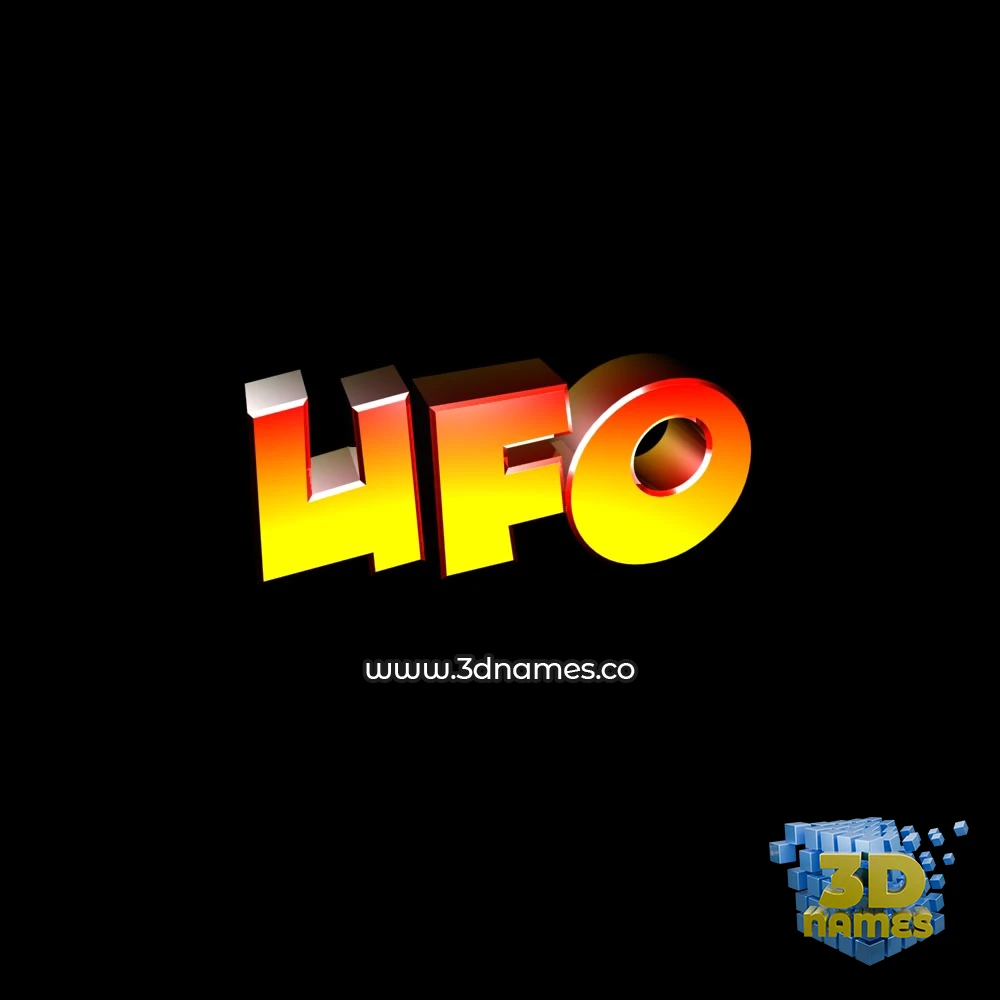 ufo in Black Background style - 3D name wallpaper