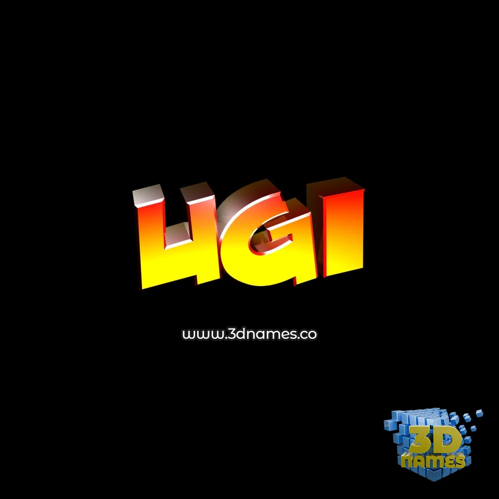 ugi in Black Background style - 3D name wallpaper