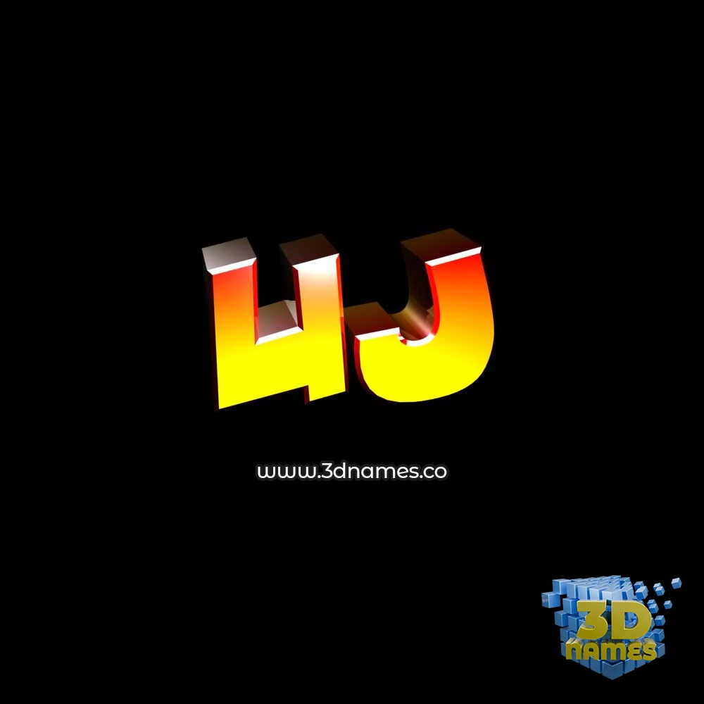 uj in Black Background style - 3D name wallpaper
