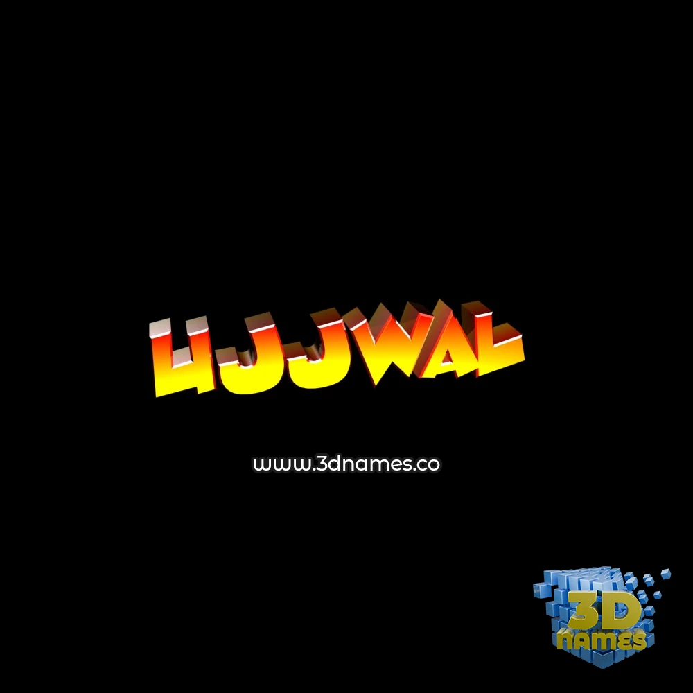 ujjwal in Black Background style - 3D name wallpaper