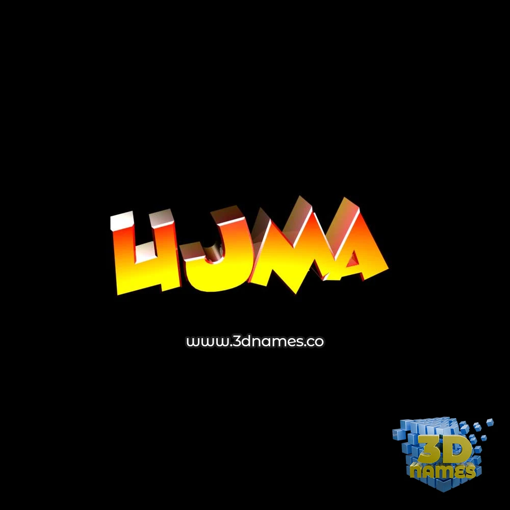 ujma in Black Background style - 3D name wallpaper