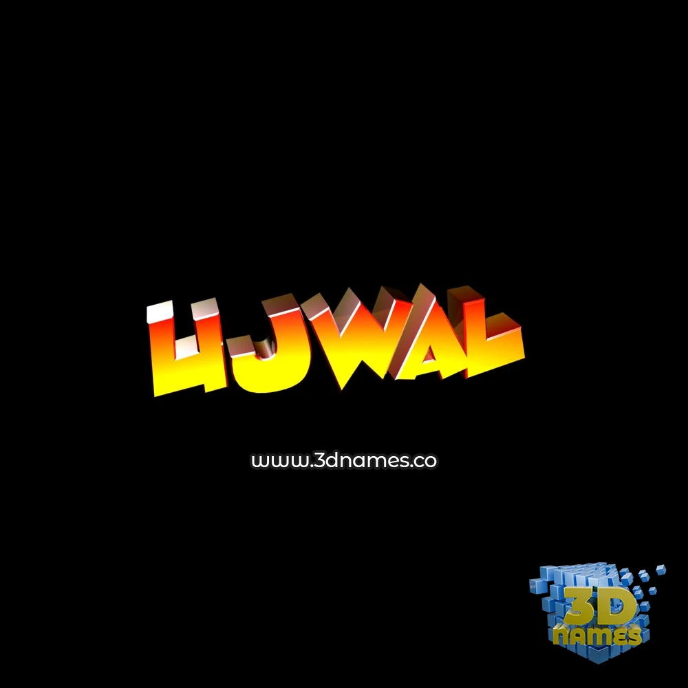 ujwal in Black Background style - 3D name wallpaper