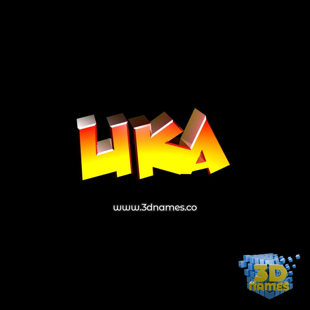 uka in Black Background style - 3D name wallpaper