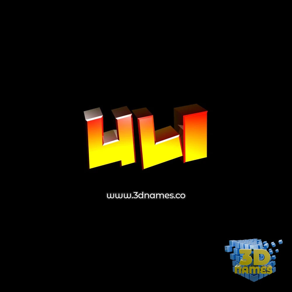 uli in Black Background style - 3D name wallpaper