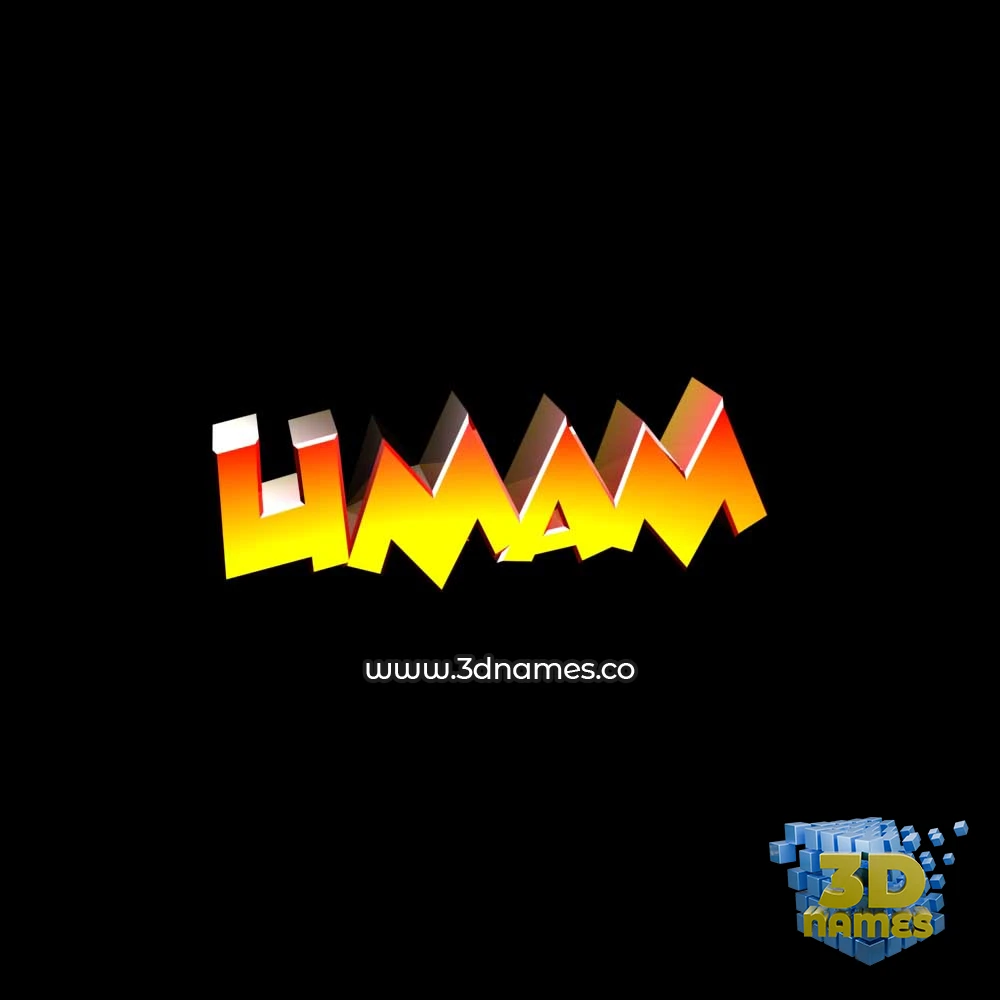 umam in Black Background style - 3D name wallpaper