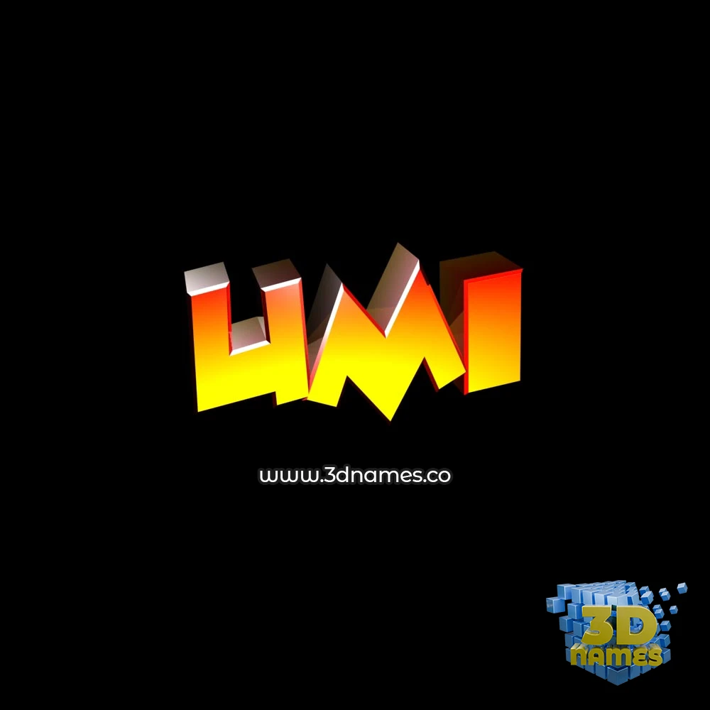 umi in Black Background style - 3D name wallpaper