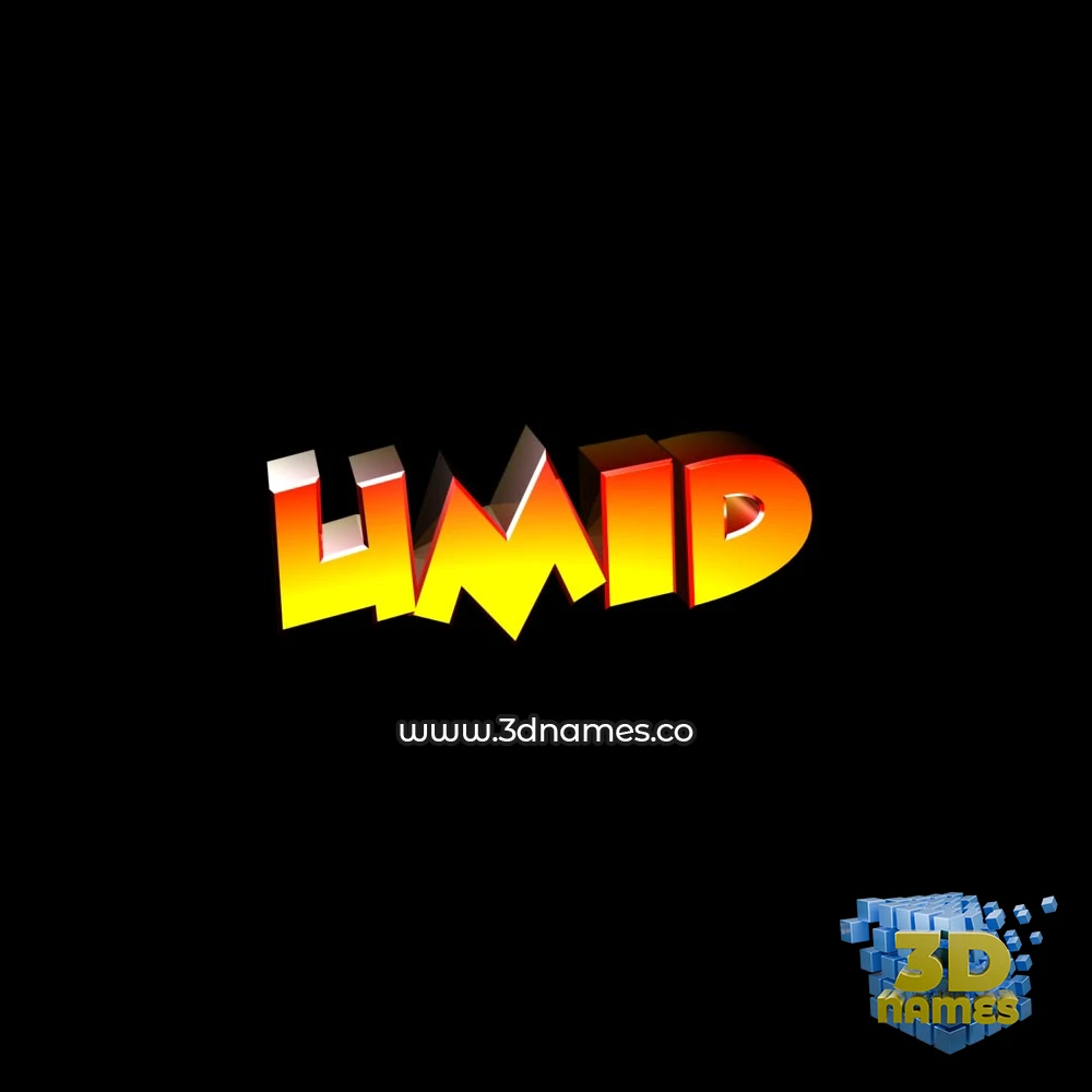umid in Black Background style - 3D name wallpaper
