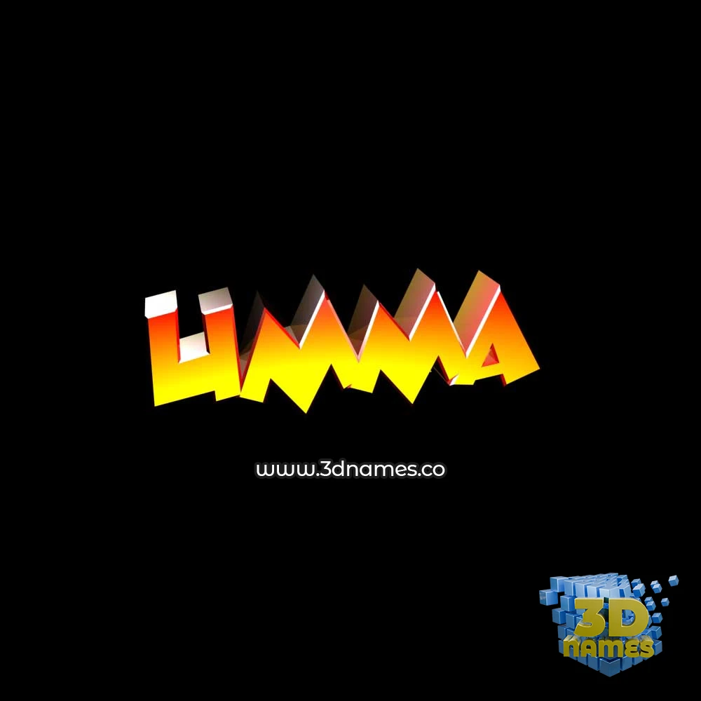 umma in Black Background style - 3D name wallpaper