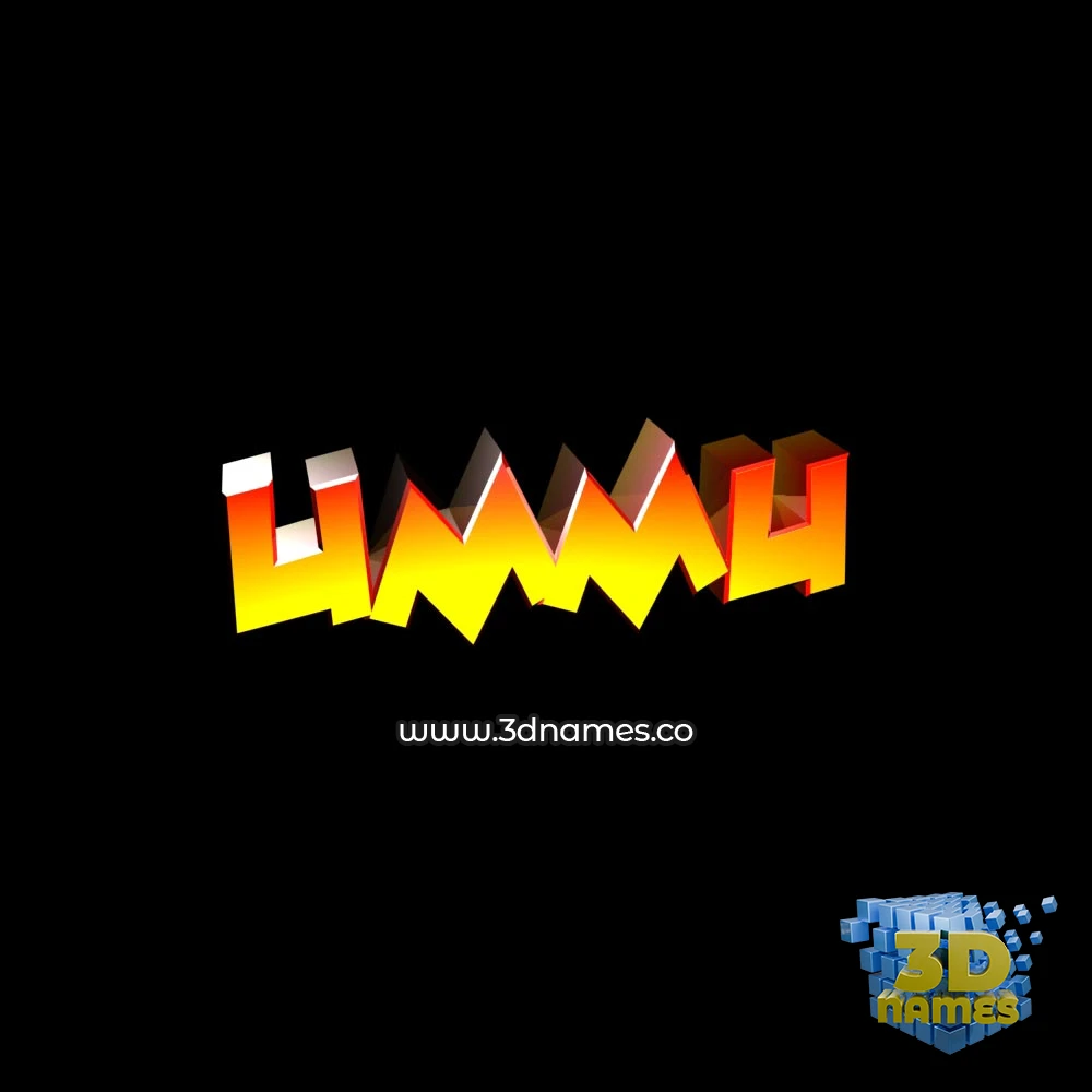 ummu in Black Background style - 3D name wallpaper