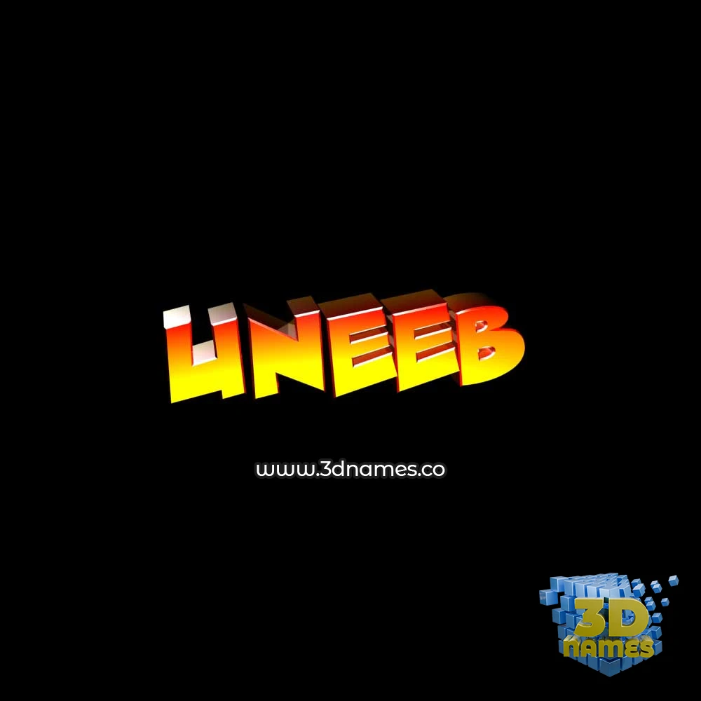 uneeb in Black Background style - 3D name wallpaper