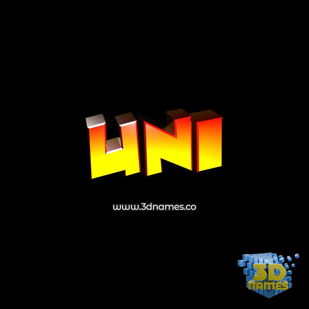 uni in Black Background style - 3D name wallpaper