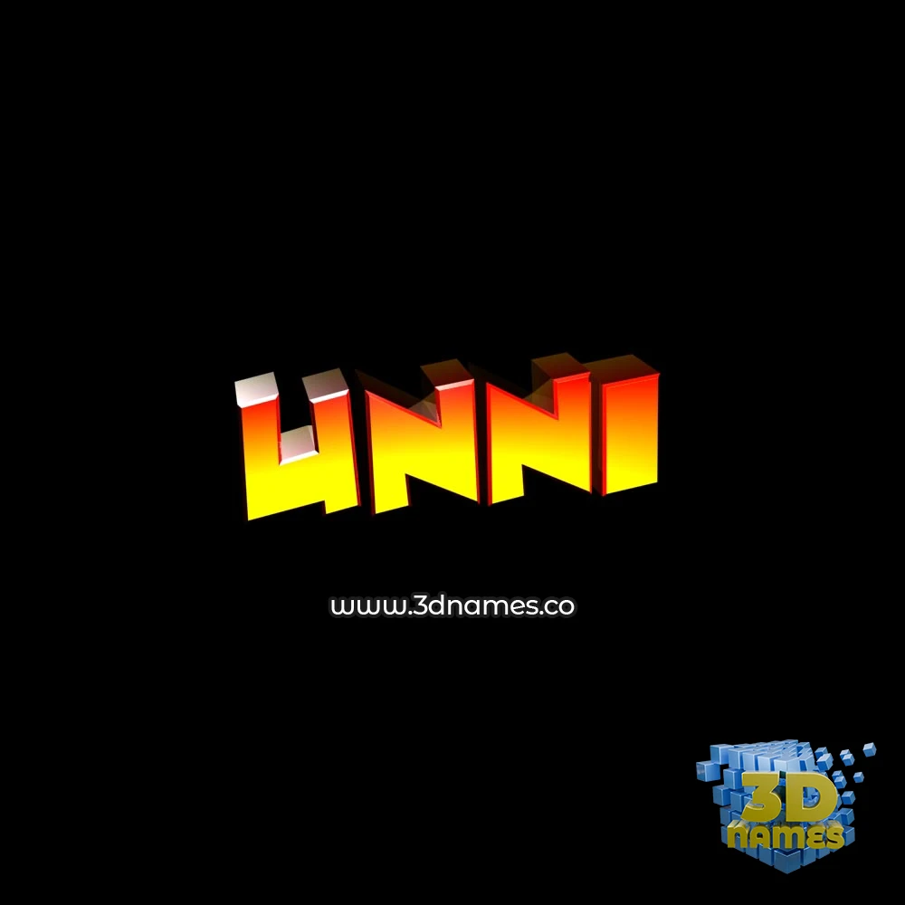 unni in Black Background style - 3D name wallpaper