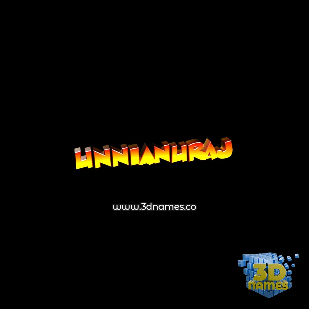 unnianuraj in Black Background style - 3D name wallpaper