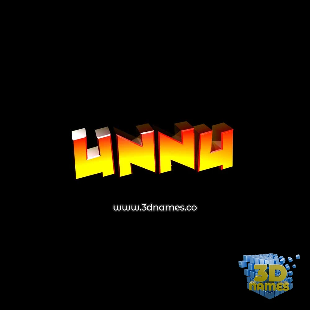 unnu in Black Background style - 3D name wallpaper