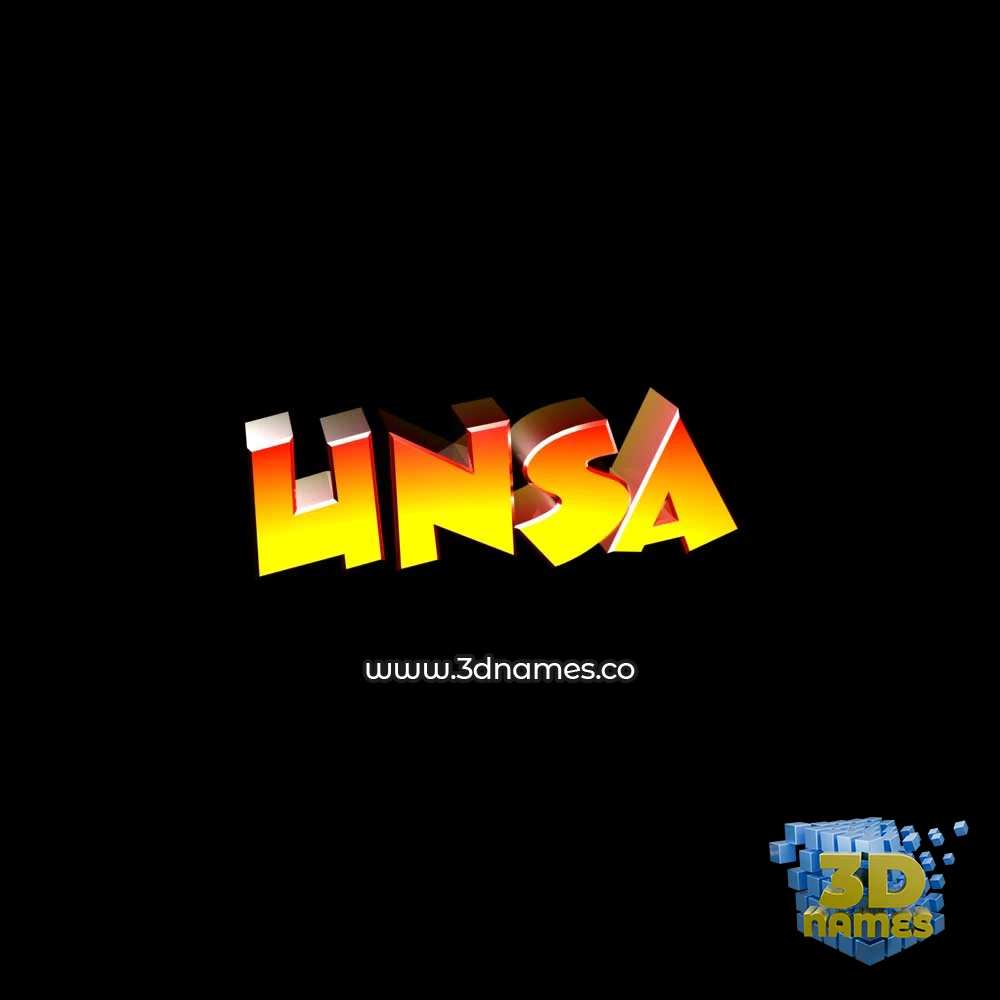 unsa in Black Background style - 3D name wallpaper