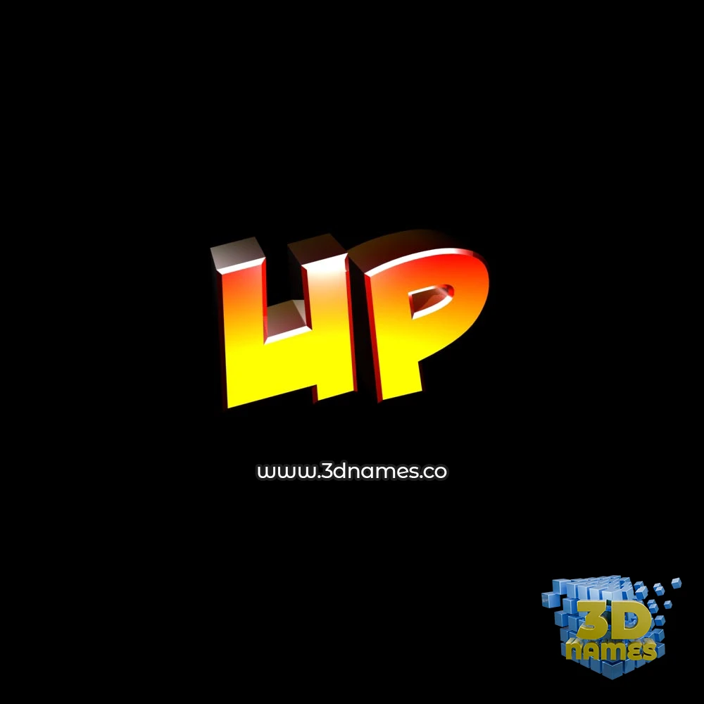 up in Black Background style - 3D name wallpaper