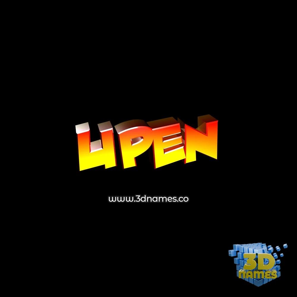 upen in Black Background style - 3D name wallpaper