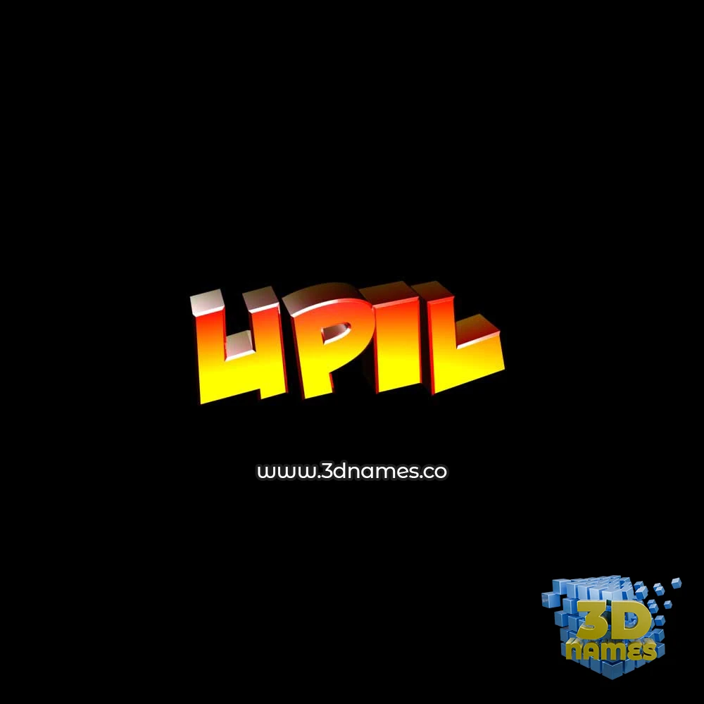 upil in Black Background style - 3D name wallpaper