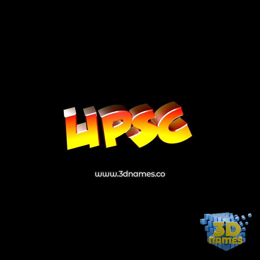 upsc in Black Background style - 3D name wallpaper
